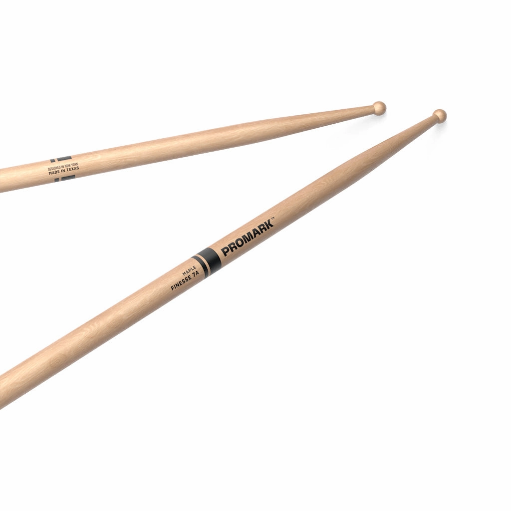 Promark RBM535RW Finesse 7A .535 Lacquered Maple Drumsticks, Wood Tip