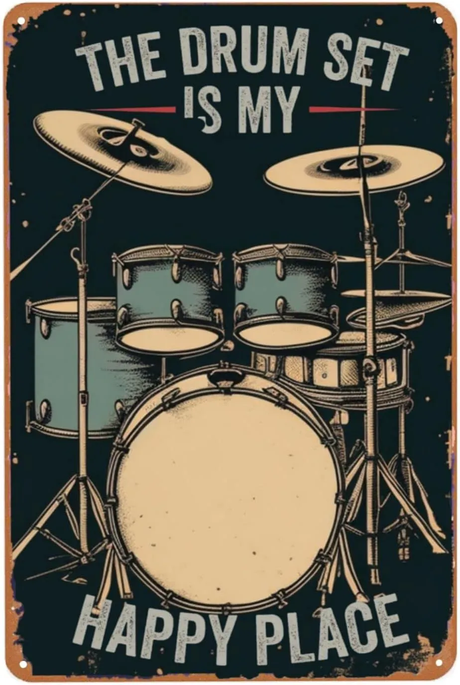 Puzzles 1000 PCS The Drum Set is My Happy Place Club Empty Space ArtEmotional Resonance Music-Themed for Stylish Club Urban Age Thick Sturdy Party Games Props for Women Men and Kids Game Artwork