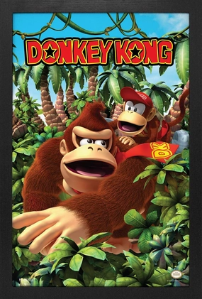 Pyramid America - Donkey Kong - DK & Diddy 3D Jungle - 11 x 17 Framed Poster Wall Art Print