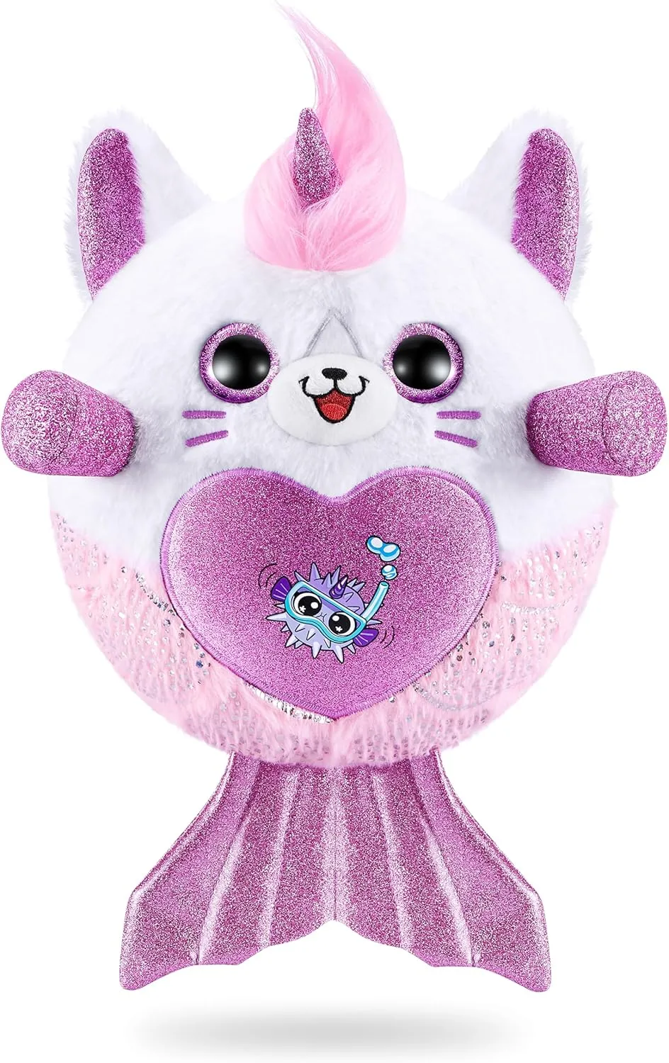 Rainbocorns Mermaidcorn (Kitten) by ZURU, Collectible Plush, Mermaid Surprises, Cuddle Plush Stuffed Animal, Surprise Egg, Stickers, Magic Sands & Bubble Mixture, for Girls 3  Up