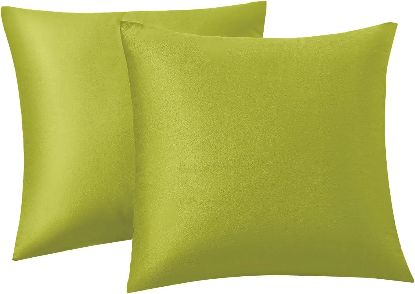 RainRoad Bright Green Throw Pillows Covers Set of 2 Soft Velvet Decorative Pillow Covers 20x20 Inch for Couch Bed (Bright Green, 20" x 20"(Pack of 2))