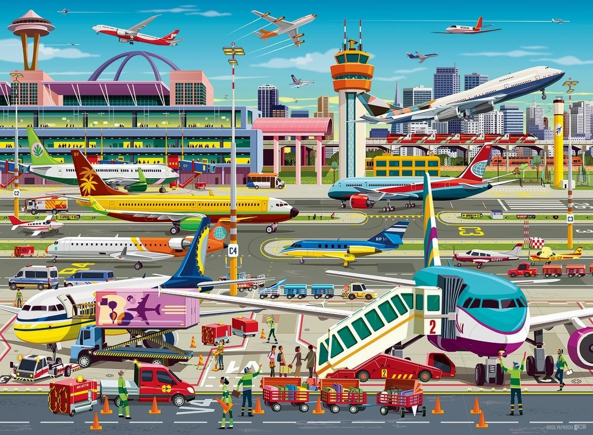 Ravensburger Airport Central - 150 Piece XXL Jigsaw Puzzle for Kids | Explore an Engaging Aviation Scene | Promotes Concentration and Creativity | FSC-Certified