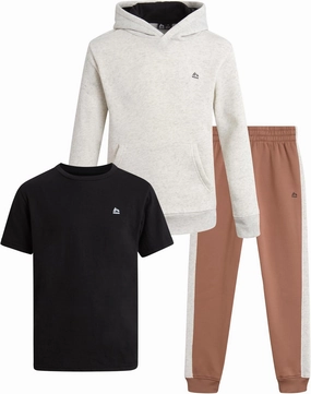 RBX Boys Active Jogger Set - 3 Piece Performance Fleece Sweatshirt, Jogger Sweatpants, T-Shirt - Activewear for Boys (2T-12)