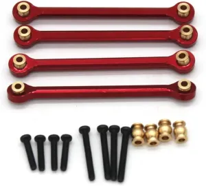 RC Car Accessories for FMS for Fcx24 1/24 Xiaoqi 4PCS Pull-Down Rod RC Remote Control Car Metal Upgrade Accessories(Red)