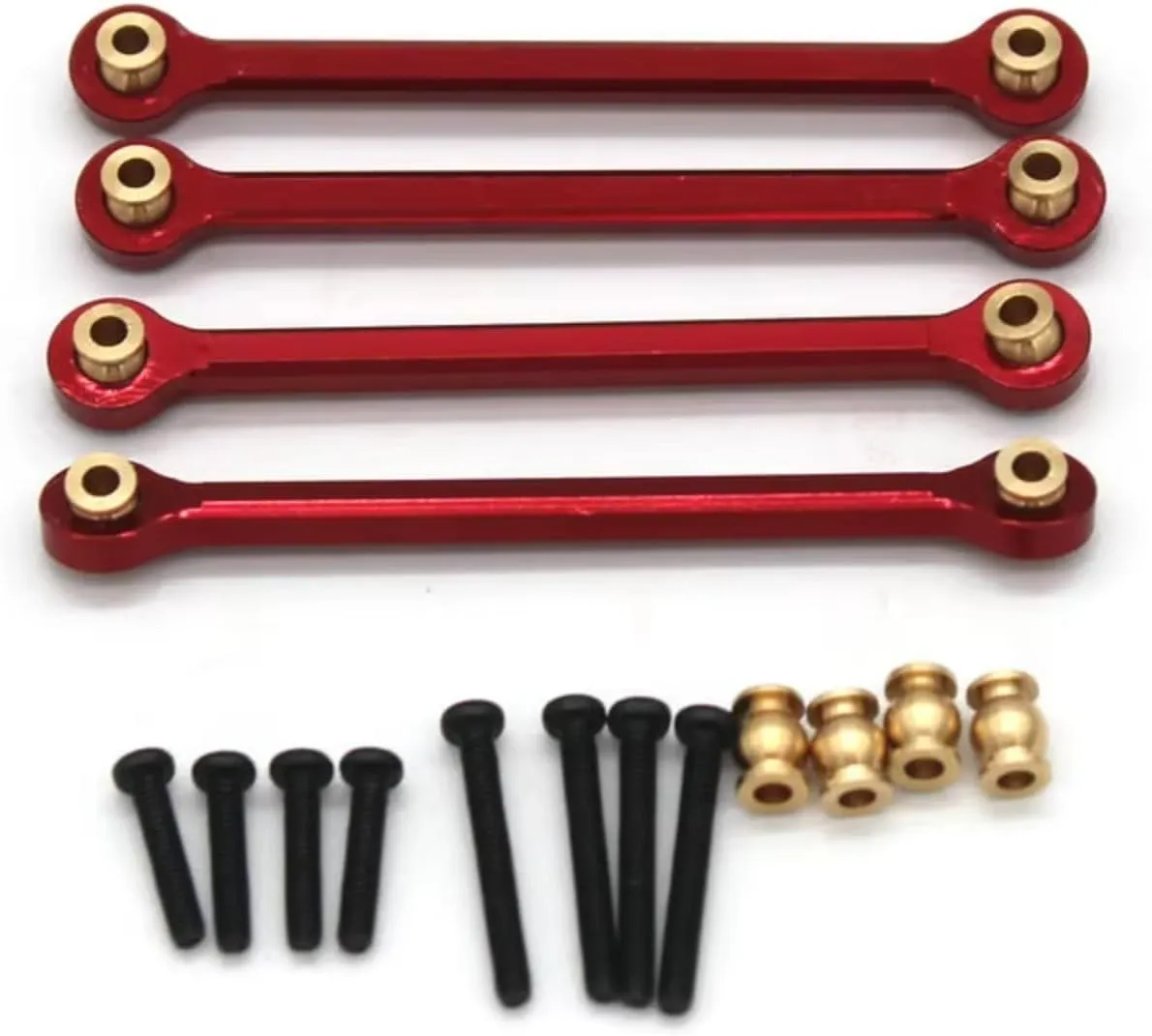 RC Car Accessories for FMS for Fcx24 1/24 Xiaoqi 4PCS Pull-Down Rod RC Remote Control Car Metal Upgrade Accessories(Red)
