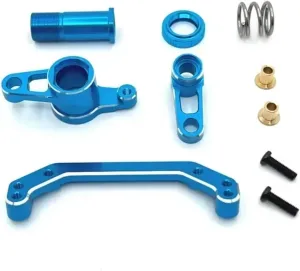 RC Car DIY Parts for LC for Racing PTG-2 PTG-2R 1/10 Metal Upgrade Parts Rc Model Crawler Car Truck for Buggy Steering Component(Blue)
