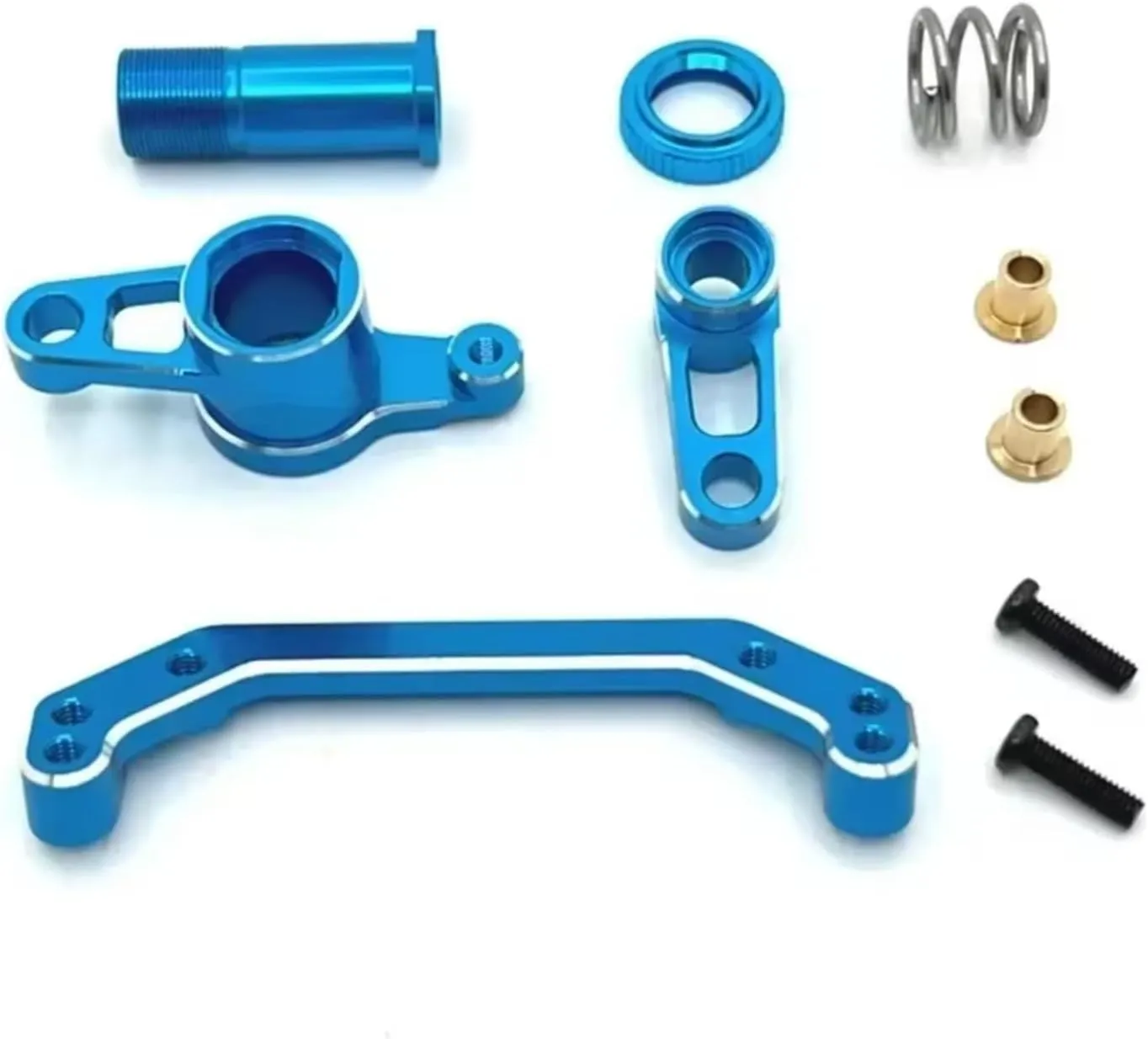 RC Car DIY Parts for LC for Racing PTG-2 PTG-2R 1/10 Metal Upgrade Parts Rc Model Crawler Car Truck for Buggy Steering Component(Blue)