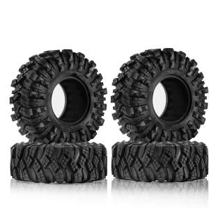 Rc Car Wheel Rim Tire Compatible with Axial SCX10 90046 for AXAIL for Wraith for Traxxas TRX4 4PCS Rubber Wheel Tires Tyre for 1/10 RC Crawler Car