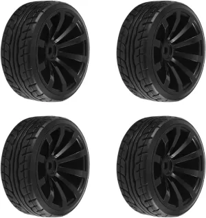 Rc Car Wheel Rim Tire Compatible with Tamiya for TT01 for TT02 for HPI WR8 for Kyosho 1/10 RC for Racing Car Tires On Road for Touring Drift Car Tyre Wheels