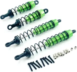 Rc Shock Absorber For Wltoys 12428 12423 12427 12429 FY-03 1/12 4pcs Metal Oil Shock Absorber RC Car Tracked Vehicle Parts And Accessories Upgrade Replacement Use(Green)