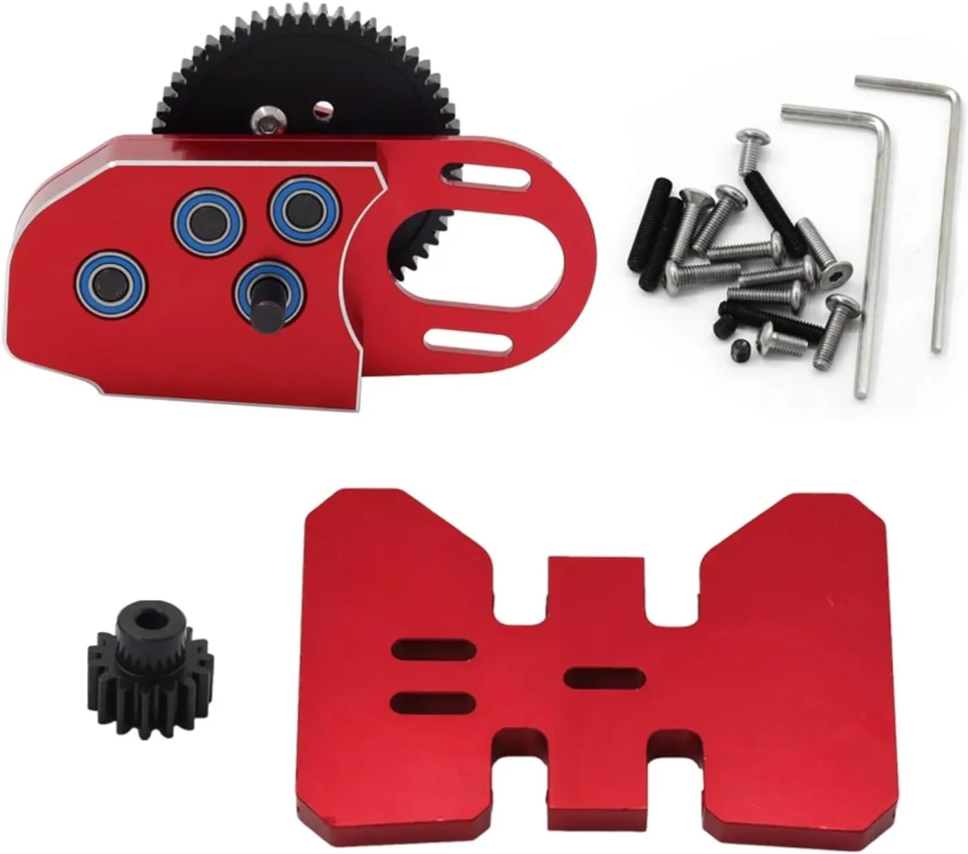 RC Upgrade Parts for SCX10 III II 90046 for Capra for TRX4 1/10 RC Crawler 2Low Gearbox Middle Transmission Box W/Overdrive Gear Upgrade Part(Red)