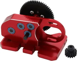 RC Upgrade Parts for SCX10 III II 90046 for Capra for TRX4 1/10 RC Crawler 2Low Gearbox Middle Transmission Box W/Overdrive Gear Upgrade Part(Red)