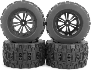 Rc Wheel Rim Tire for 1/10 RC Model Car for Monster Truck Accessories Wheels 4PCS 128X70MM 12mm Adapter Tires