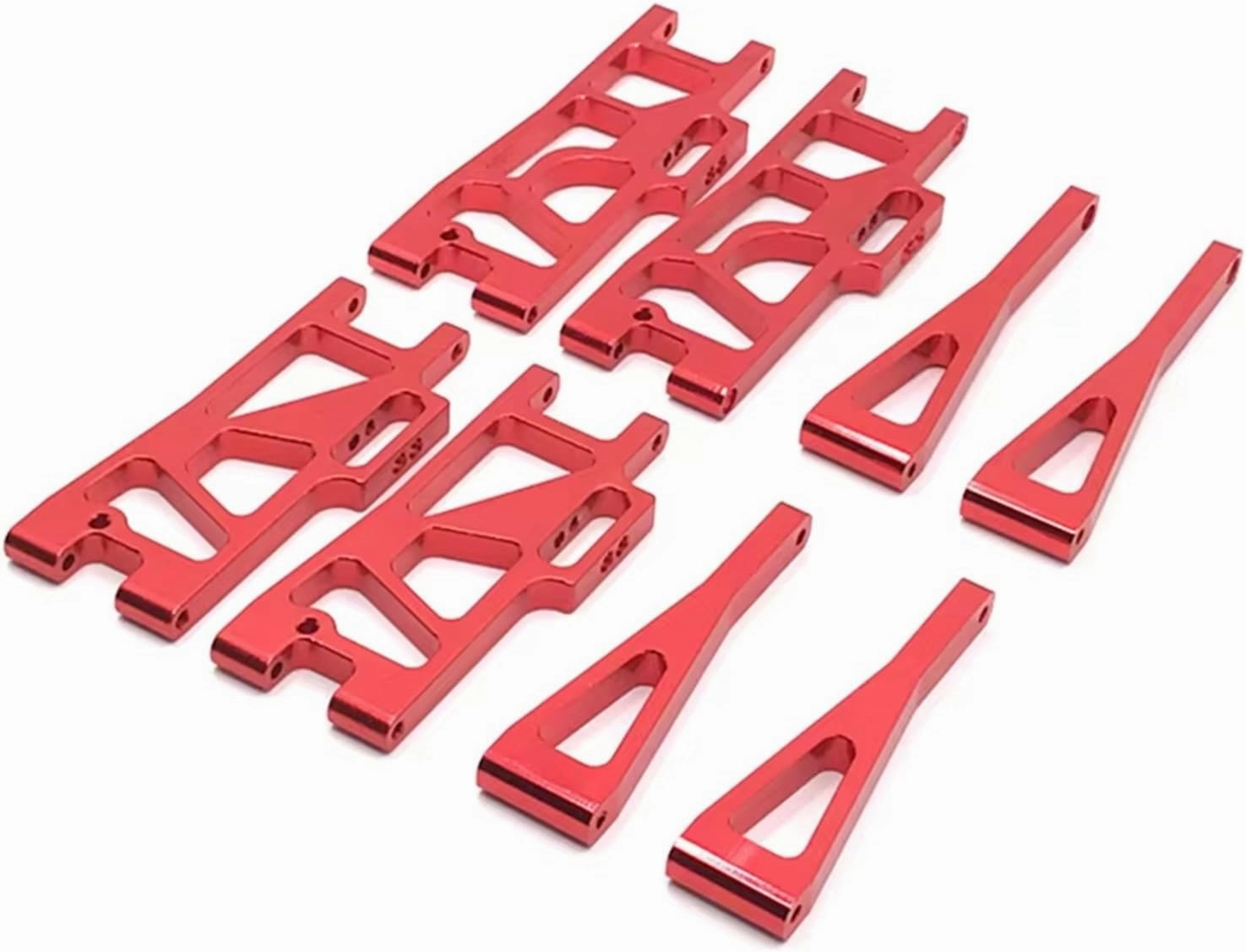 RC Car Accessories Compatible with WLtoys 104009 12401 12404 12409 RC Crawler Cars Spare Parts Metal Modification Front and Rrear for Swing Arms(Red)