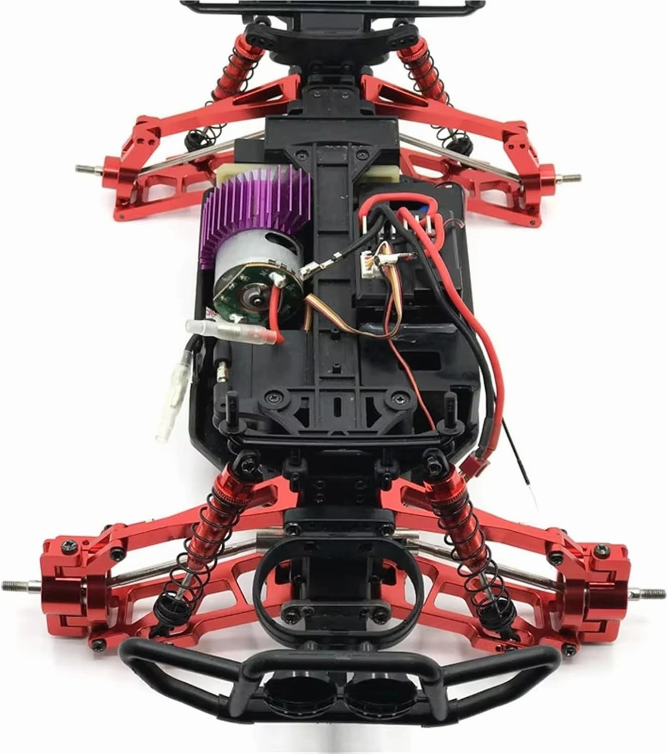 RC Car Accessories Compatible with WLtoys 104009 12401 12404 12409 RC Crawler Cars Spare Parts Metal Modification Front and Rrear for Swing Arms(Red)