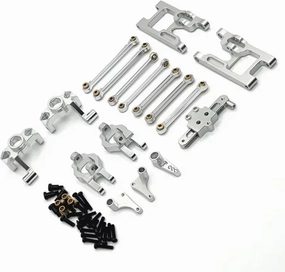RC Car Accessories Compatible with Wltoys 124006 12423 12427 12428 12429 1/12 RC Car Upgrade Parts Kit Steering Cup Steering Assembly Link Rod(White)