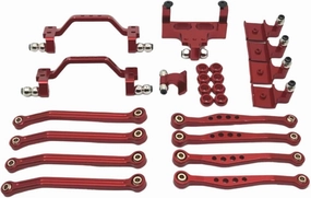 RC Car Accessories for Wpl for C64 1/16 RC Car Parts Accessories Metal Upgrade Pedal Rod Suspension Frame Rudder Base Rod for Seat Accessories(Red)