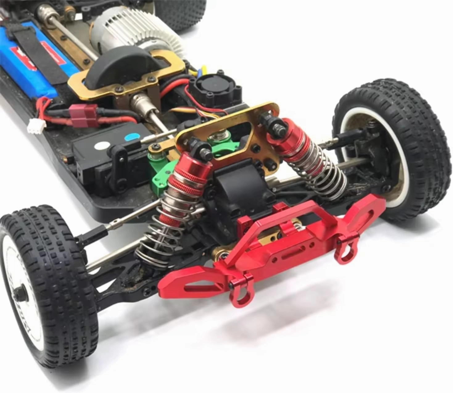 RC Car DIY Parts for WLtoys 104001 104002 1/10 Metal Upgrade Modified Front Bumper Remote Control Crawler Car Upgrade Parts Accessories(Red)