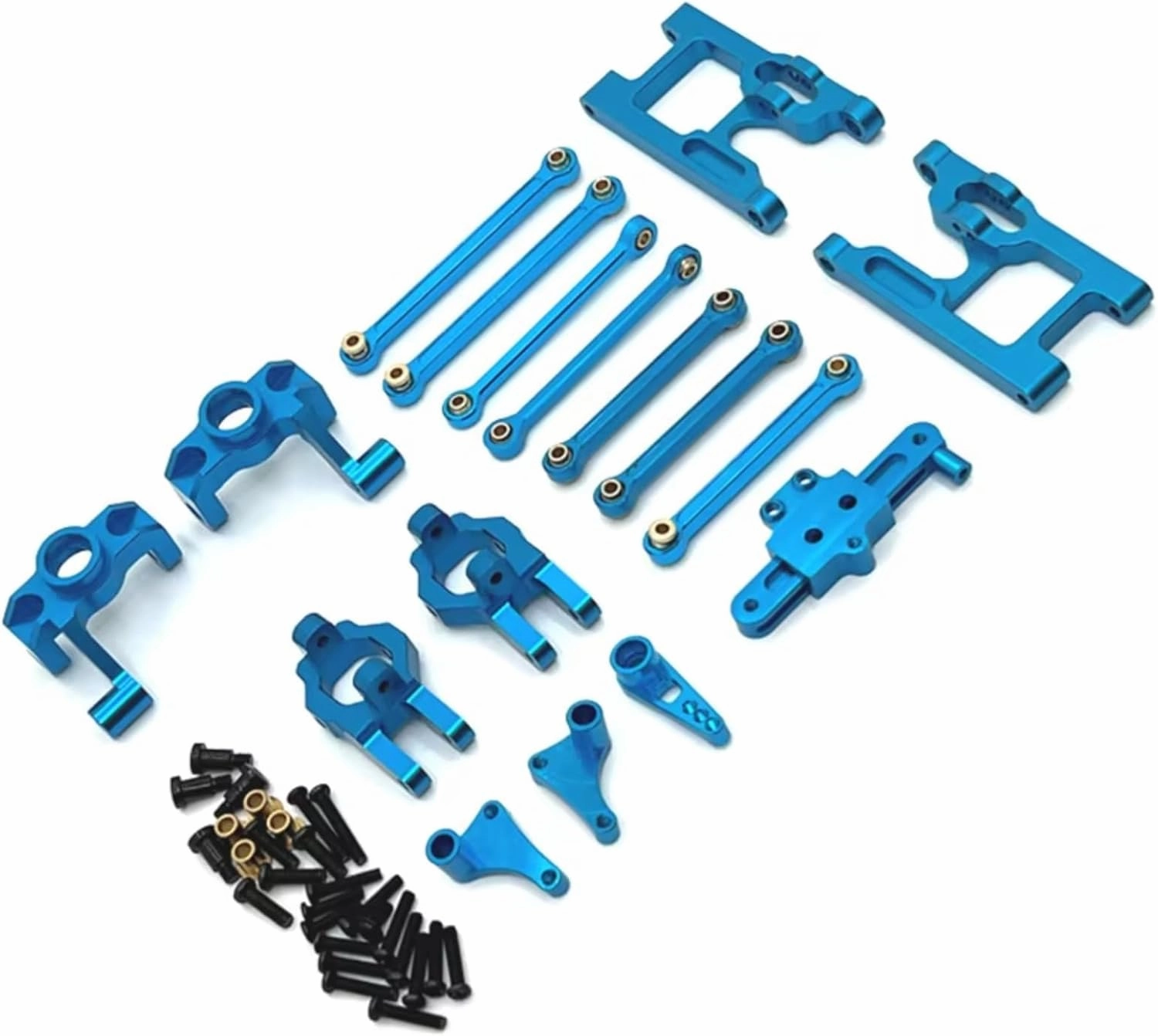 RC Car DIY Parts for WLtoys 124006 12423 12427 12428 1/12 Metal Upgrade Kit Remote Control Crawler Vehicle Upgrade Parts Accessories(Blue)