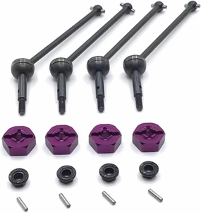 RC Car DIY Parts for WLtoys 144001 144002 144010 124016 124017 124018 124019 12mm Metal Front and Rear Propshaft Adapter RC Car Upgrade Parts(Purple)
