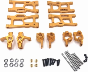 RC Car DIY Parts for WLtoys 144010 144001 144002 124016 124017 124018 124019 6 Pack Metal for Swing Arm Steering Cup Bearings RC Car Upgrades Parts(Yellow)