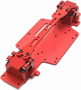 RC Car DIY Parts for WLtoys 284121 K969 K979 K989 K999 P929 P939 1/28 Alloy Bottom Plate Gearbox for Chassis Assembled Frame RC Car Upgrade Parts(Red)