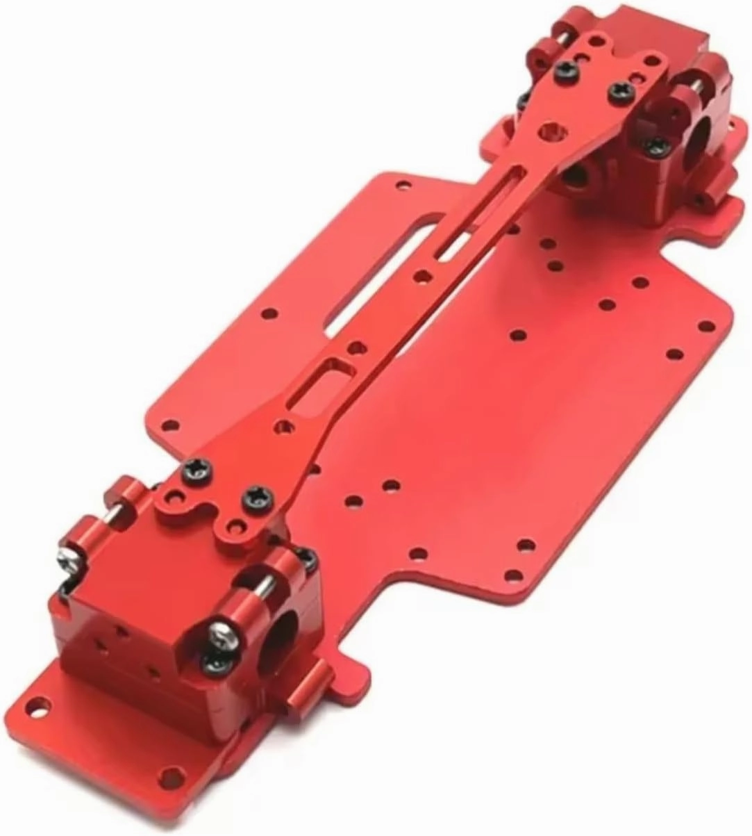 RC Car DIY Parts for WLtoys 284121 K969 K979 K989 K999 P929 P939 1/28 Alloy Bottom Plate Gearbox for Chassis Assembled Frame RC Car Upgrade Parts(Red)
