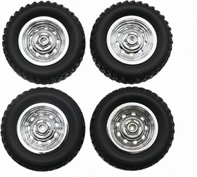 Rc Car Wheel Rim Tire Compatible with MN78 for MN-78 1/12 RC Truck Car Wheel Tire DIY Tyre Remote Control Upgrade Spare Parts Accessories 4pcs