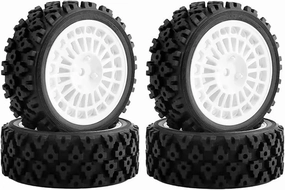 Rc Car Wheel Rim Tire Compatible with Tamiya for XV-01 for XV01 for TA06 for TT-01 for TT-02 1/10 RC Car Upgrades Parts Accessories 4Pcs Rubber Tire Wheel Tyre(02)