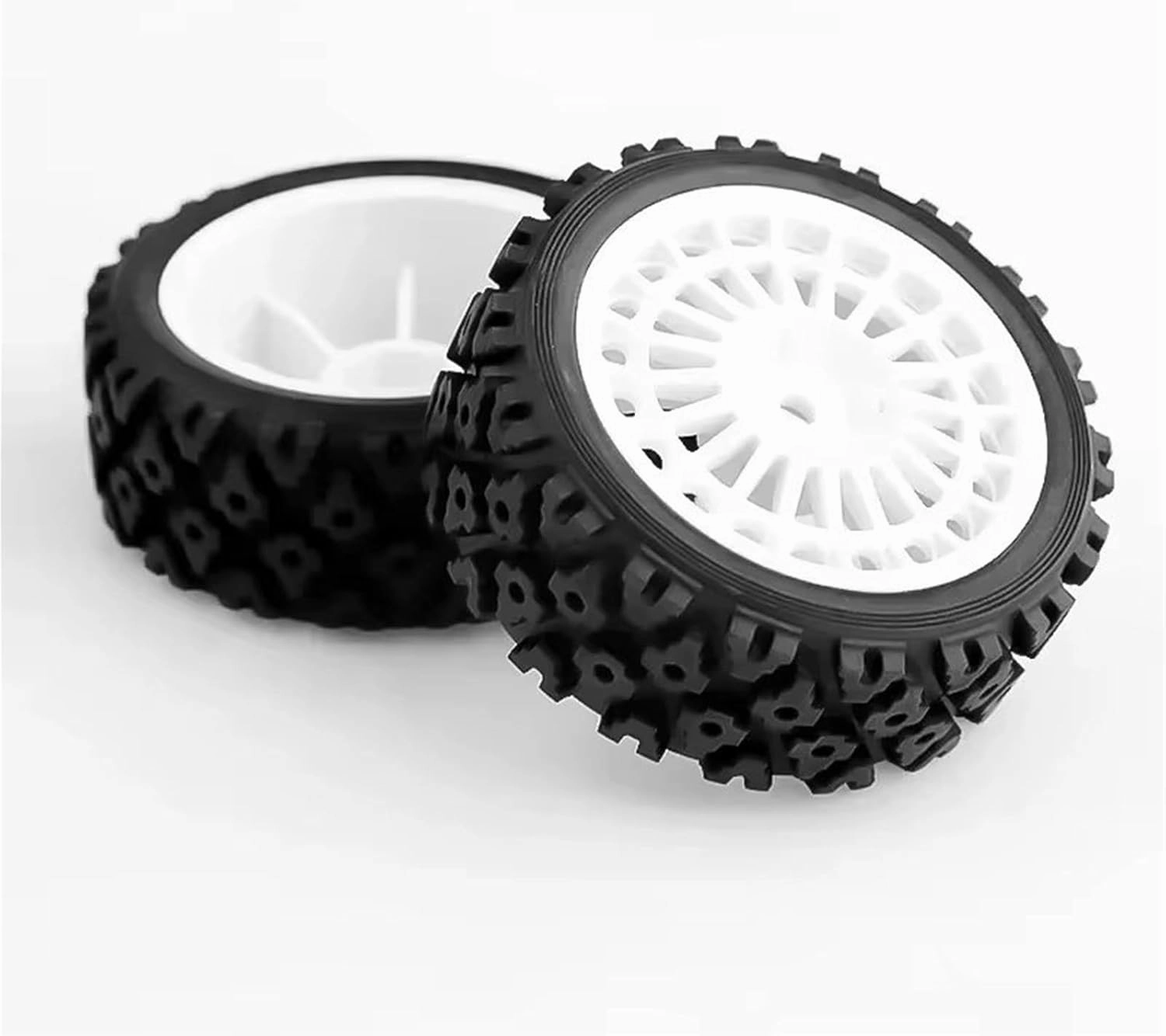 Rc Car Wheel Rim Tire Compatible with Tamiya for XV-01 for XV01 for TA06 for TT-01 for TT-02 1/10 RC Car Upgrades Parts Accessories 4Pcs Rubber Tire Wheel Tyre(02)