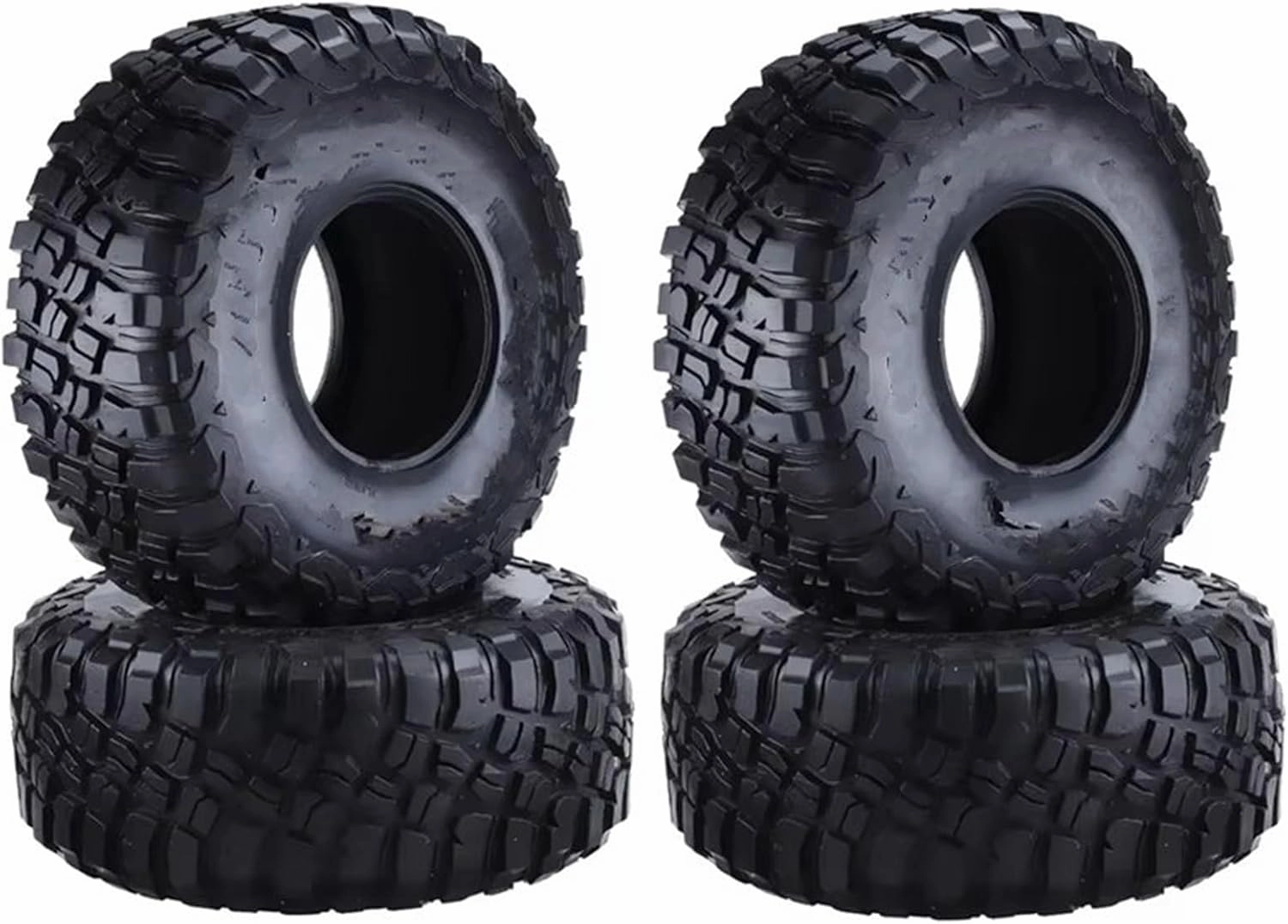 Rc Car Wheel Rim Tire Compatible with Traxxas for TRX4 for TRX6 for Axial for SCX10 for Wraith 1/10 RC Crawler 120Mm 2.2 Mud Grappler Rubber Tyre Wheel Tires