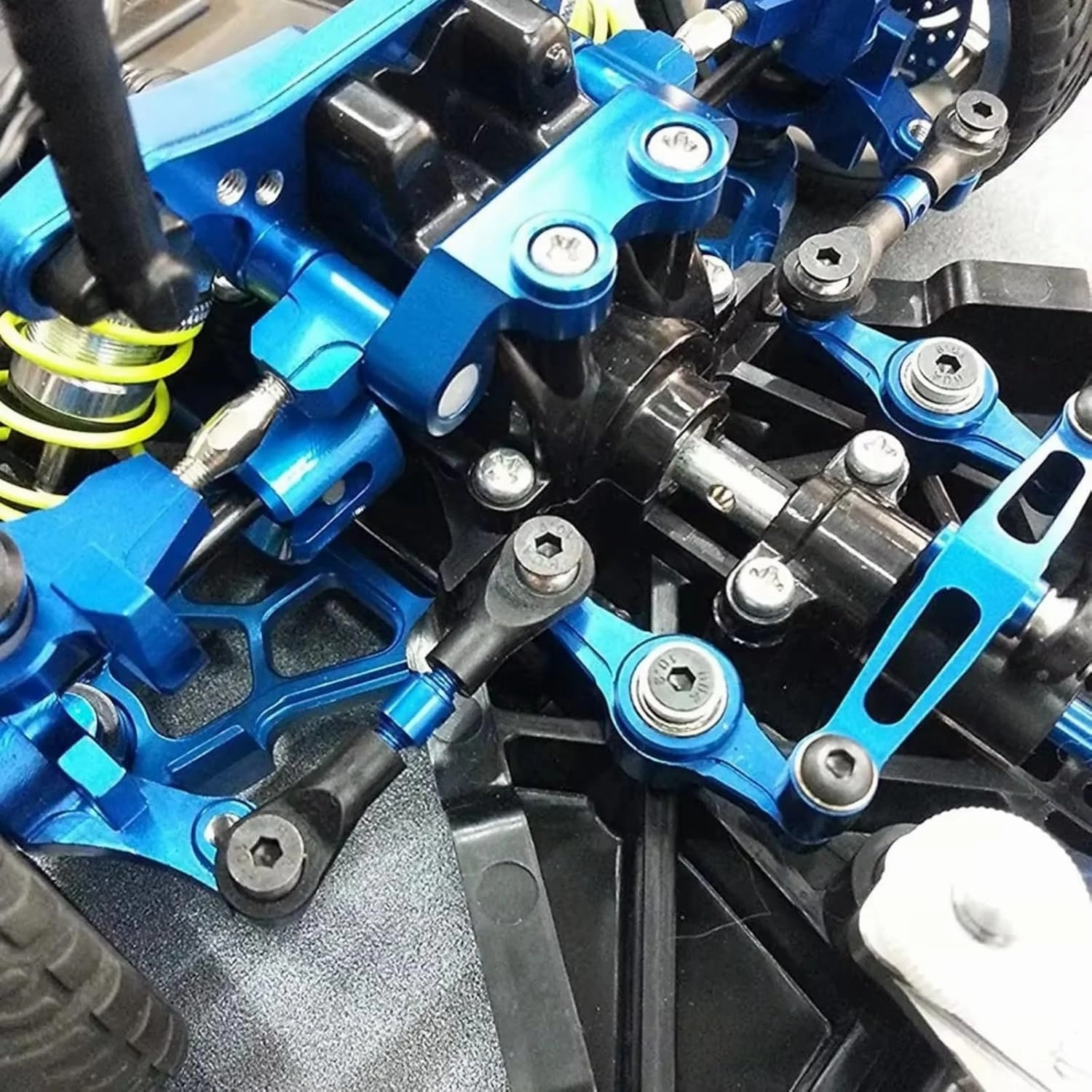 Rc Connecting Rod Tie Rod for Tamiya for TT-02 TT-02T TT02T 1/10 3Pcs Steering Link Rod RC Car Tracked Vehicles Parts and Accessories Upgrades Replacement and Use(Blue)