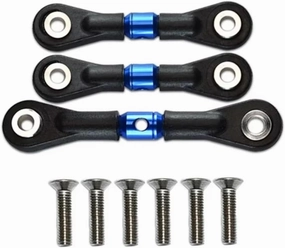 Rc Connecting Rod Tie Rod for Tamiya for TT-02 TT-02T TT02T 1/10 3Pcs Steering Link Rod RC Car Tracked Vehicles Parts and Accessories Upgrades Replacement and Use(Blue)