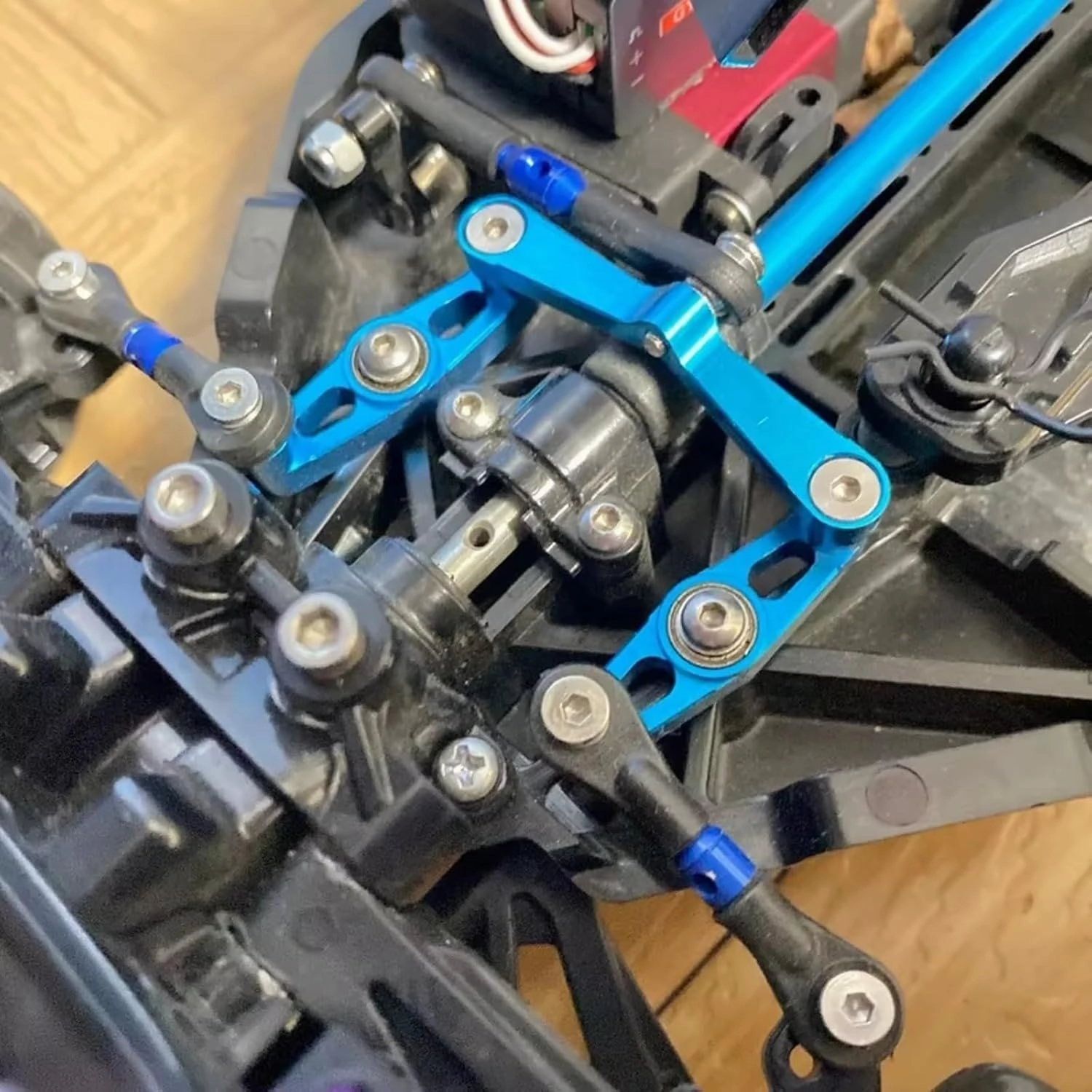 Rc Connecting Rod Tie Rod for Tamiya for TT-02 TT-02T TT02T 1/10 3Pcs Steering Link Rod RC Car Tracked Vehicles Parts and Accessories Upgrades Replacement and Use(Blue)