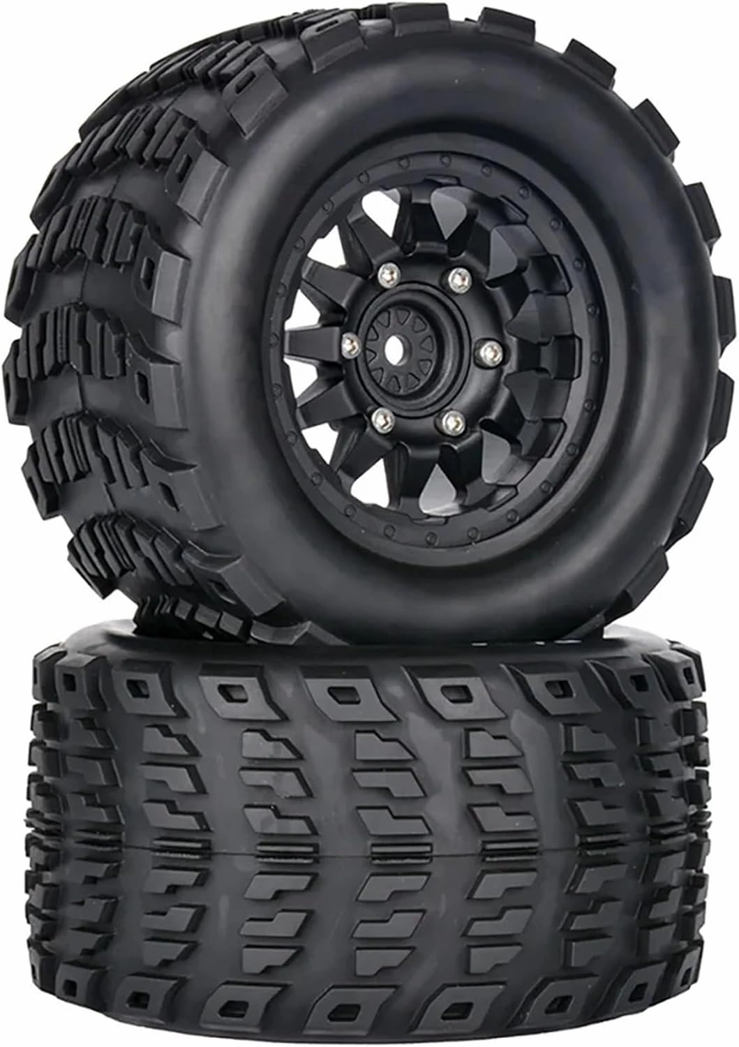 Rc Wheel Rim Tire for 1/10 RC for Model Car for Monster Truck Retrofit Accessories Tires Wheels 4PCS Replaceable Adapter 12mm 14mm(C)
