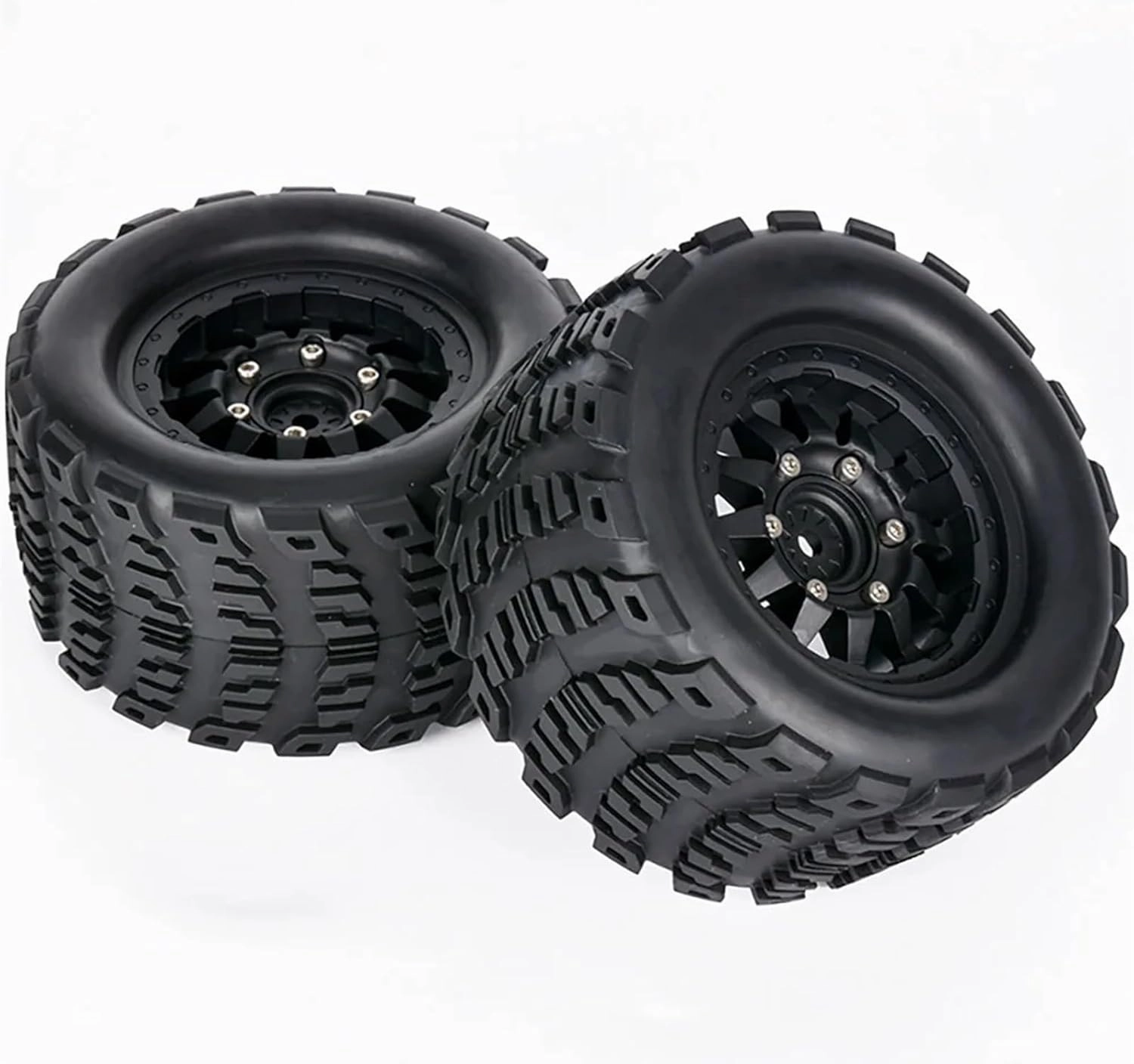 Rc Wheel Rim Tire for 1/10 RC for Model Car for Monster Truck Retrofit Accessories Tires Wheels 4PCS Replaceable Adapter 12mm 14mm(C)