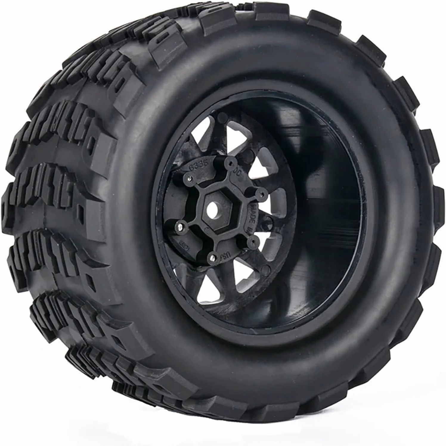 Rc Wheel Rim Tire for 1/10 RC for Model Car for Monster Truck Retrofit Accessories Tires Wheels 4PCS Replaceable Adapter 12mm 14mm(C)
