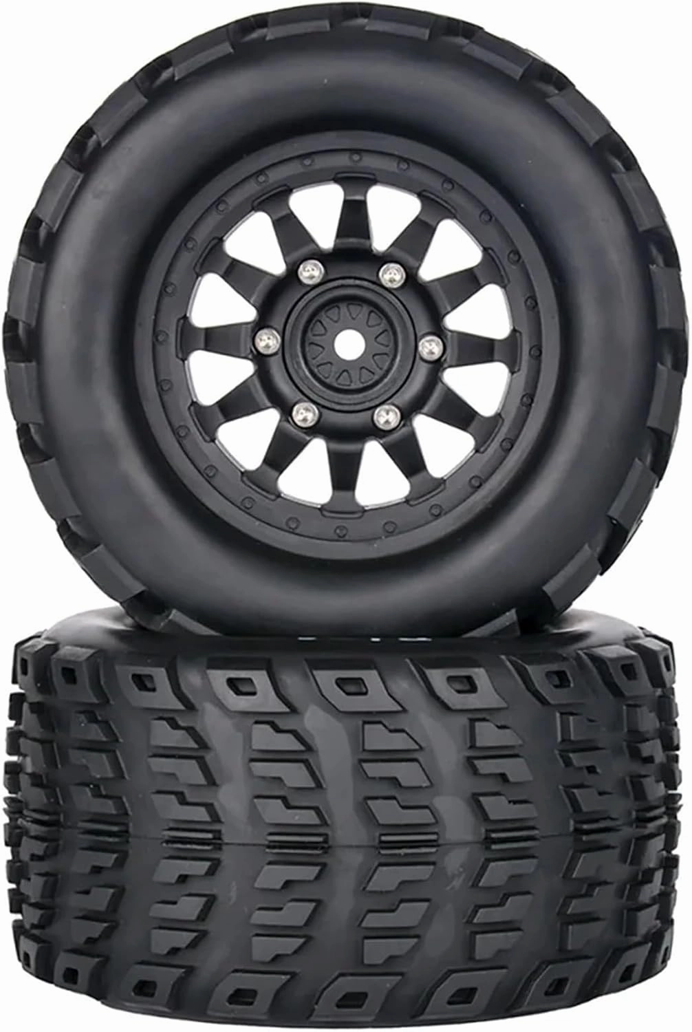 Rc Wheel Rim Tire for 1/10 RC for Model Car for Monster Truck Retrofit Accessories Tires Wheels 4PCS Replaceable Adapter 12mm 14mm(C)