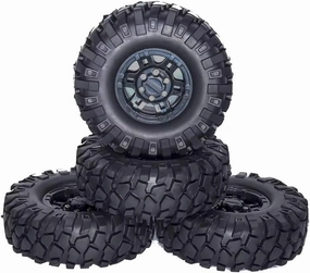 Rc Wheel Rim Tire for Axial for SCX10 for Trassas for TRX4 for CC01 for D90 110 for TF2 4pcs 1.9inch Beadlock Wheels Rim 1:10 RC for Rock Crawler Car Tires(96mm)