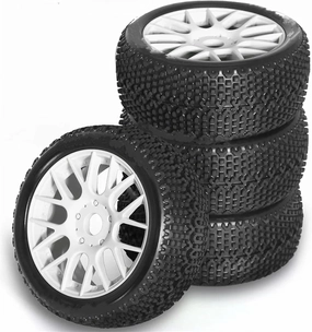 Rc Wheel Rim Tire for Tekno for MP10 for FSR for Mugen for X8R Car Tires Accessories 1/8 RS Remote Control Off-Road Vehicle Tires 4pcs(White)
