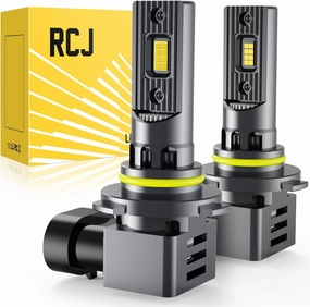 RCJ 9005 Light Bulbs, HB3 Bulbs 100W 30000LM Super Bright Bulb with Cooling Fan, 6000K Cool White Fog Lights, Plug and Play, Pack of 2
