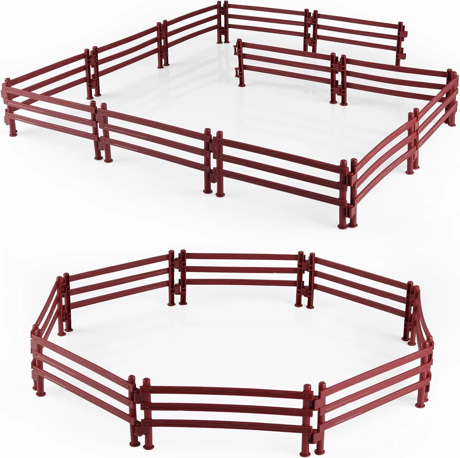 RCOMG 40PCS Plastic Fence Toys Farm Corral Fencing Accessories Playset for Barn Paddock Horse Stable Figures, Toys Panel Accessories Gift for Toddlers Kids