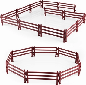 RCOMG 40PCS Plastic Fence Toys Farm Corral Fencing Accessories Playset for Barn Paddock Horse Stable Figures, Toys Panel Accessories Gift for Toddlers Kids