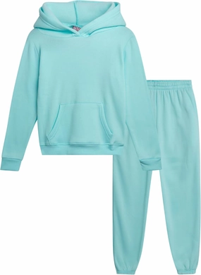 Real Love Girls' Jogger Set - 2 Piece Basic Fleece Pullover Hoodie and Sweatpants (7-16)