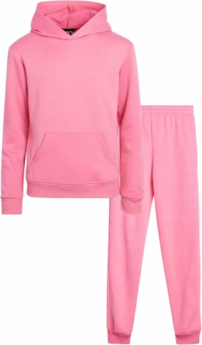 Real Love Girls' Jogger Set - 2 Piece Basic Fleece Pullover Hoodie and Sweatpants (7-16)