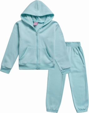Real Love Girls' Sweatsuit Set - 2 Piece Basic Fleece Hoodie Sweatshirt and Jogger Sweatpants for Toddlers and Girls (2T-6X)