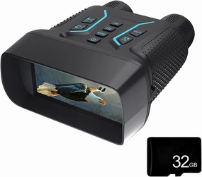 Rechargeable Night Vision Binoculars,7 Gears Infrared Night Vision Scope,for Complete Darkness About 350-400 Meters Viewing Distance,for Camping,Black
