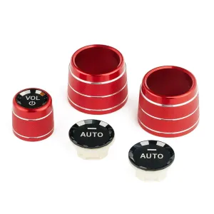 Red AC Air Conditioning Climate Control Button & Radio Volume Knob Switch Ring Covers Compatible with BMW 5 6 7 X3 X4 Series G30 G38 G32 G12 G01 G08 G02 2018-2022