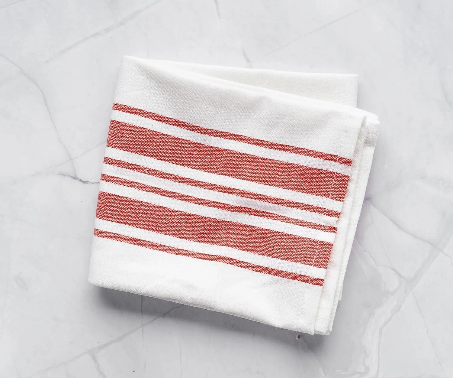 Red Striped Linen Kitchen Towels – 100% Pure Linen Dish, Tea & Hand Towels, Super Absorbent & Quick Drying Farmhouse Towels, 18x28 Inch, Set of 4, Machine Washable