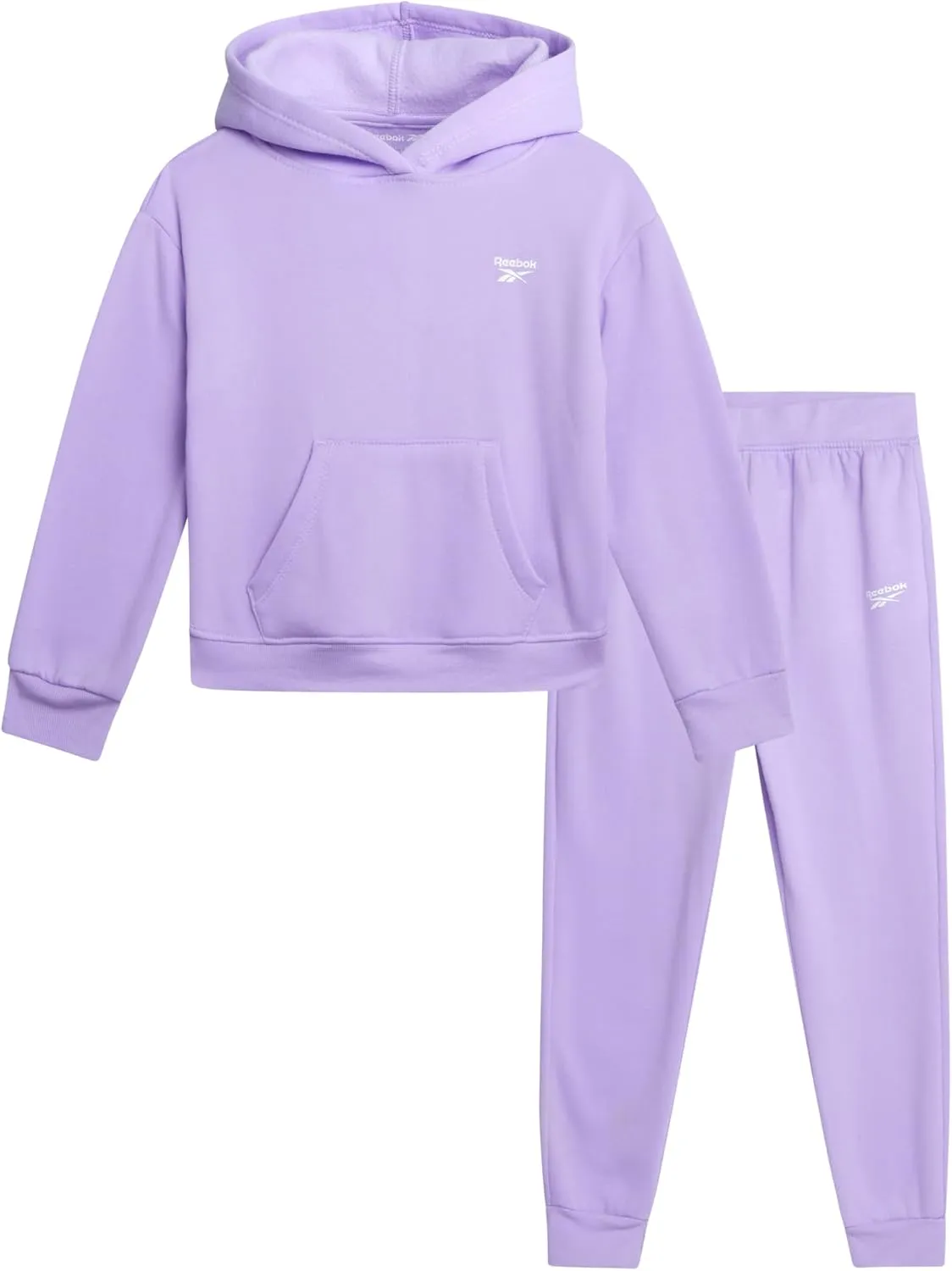 Reebok Girls' Jogger Set - 2 Piece Hoodie Sweatshirt and Sweatpants Sweatsuit (Size: 4-12)